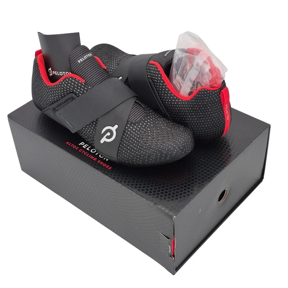 Peloton Altos Cycling Bike Shoes with Cleats Men's Size 11 Black & Red Unisex